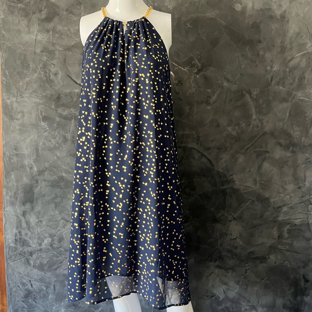 Michael Kors Blue Halter Midi Sundress